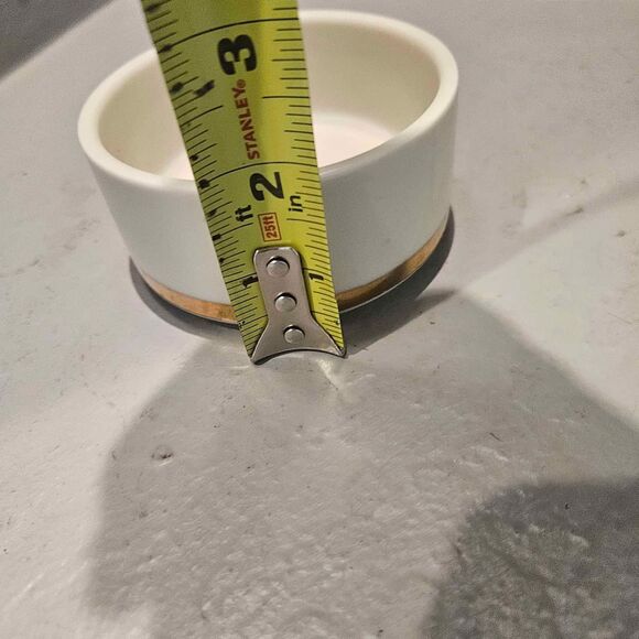 The Art of Chokin Ceramic Trinket Dish Cream and Gold Trimmed - Picture 6 of 6